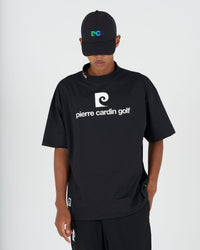 PCG logo short sleeve mock neck｜BLACK