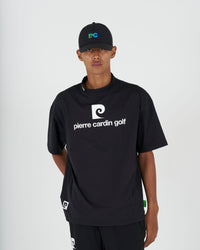 PCG logo short sleeve mock neck｜BLACK