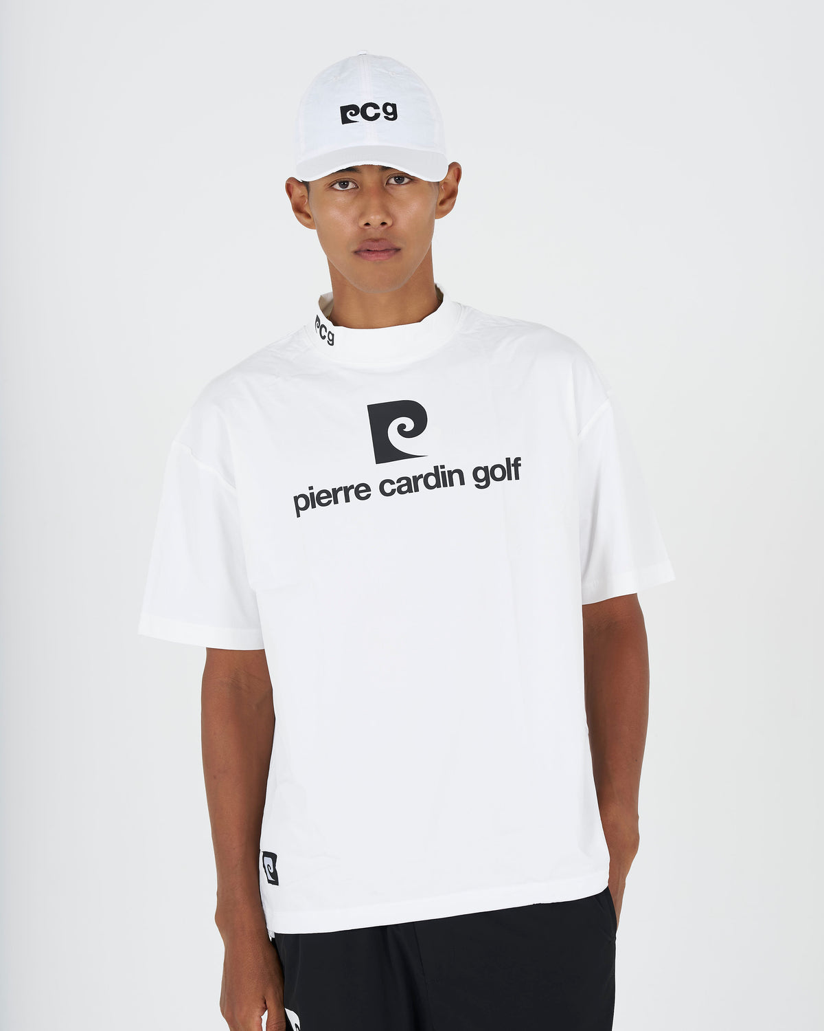 PCG logo short sleeve mock neck｜WHITE