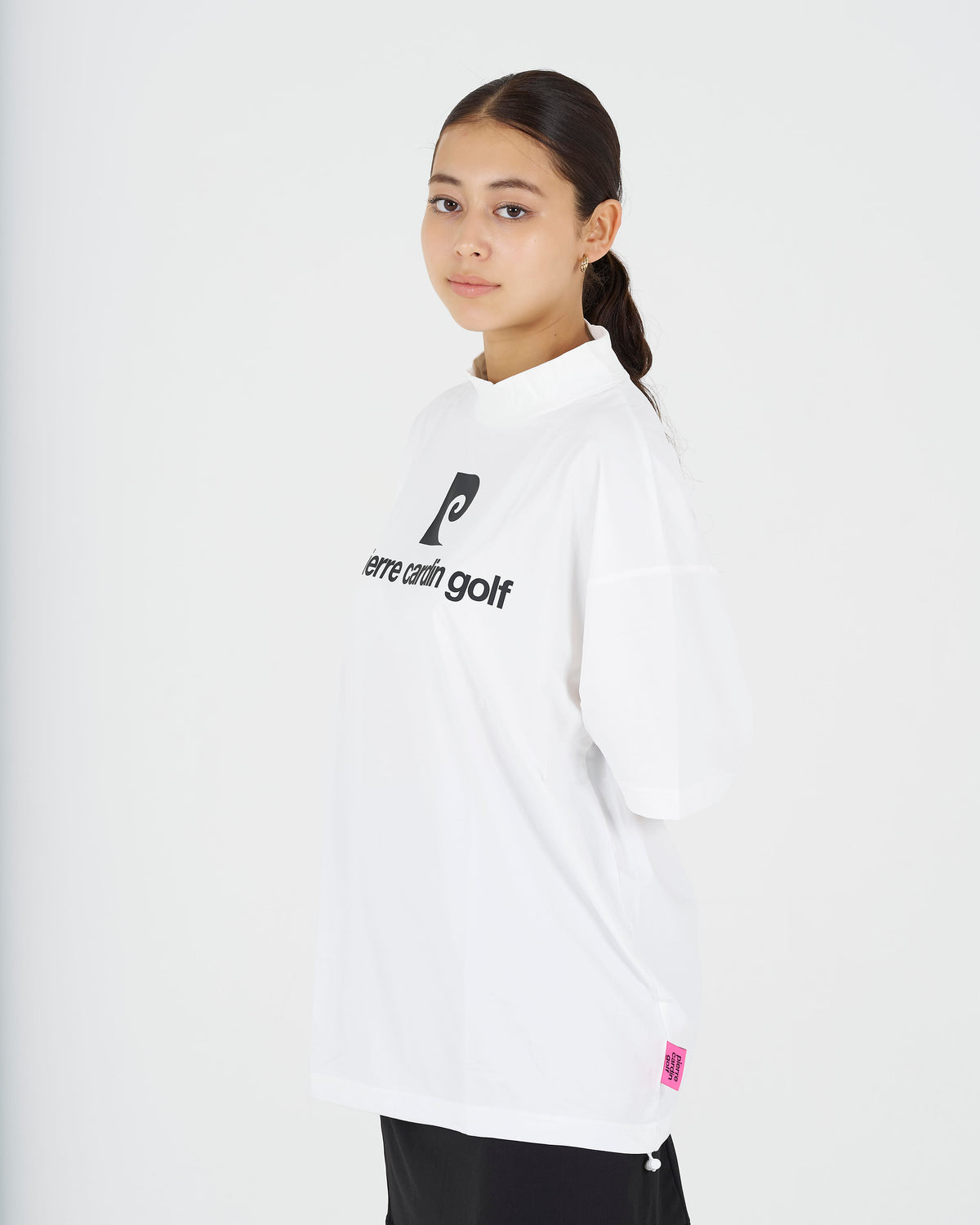 PCG logo short sleeve mock neck｜WHITE