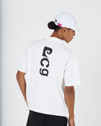 PCG logo short sleeve mock neck｜WHITE