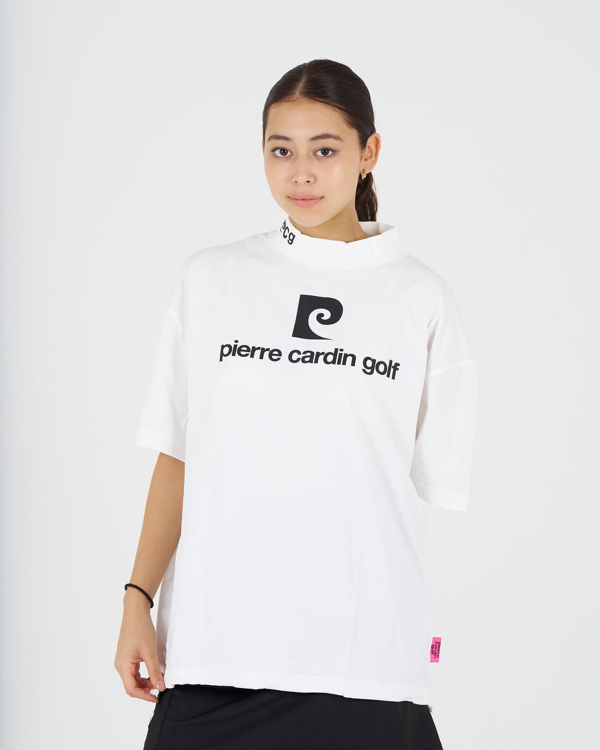 PCG logo short sleeve mock neck｜WHITE