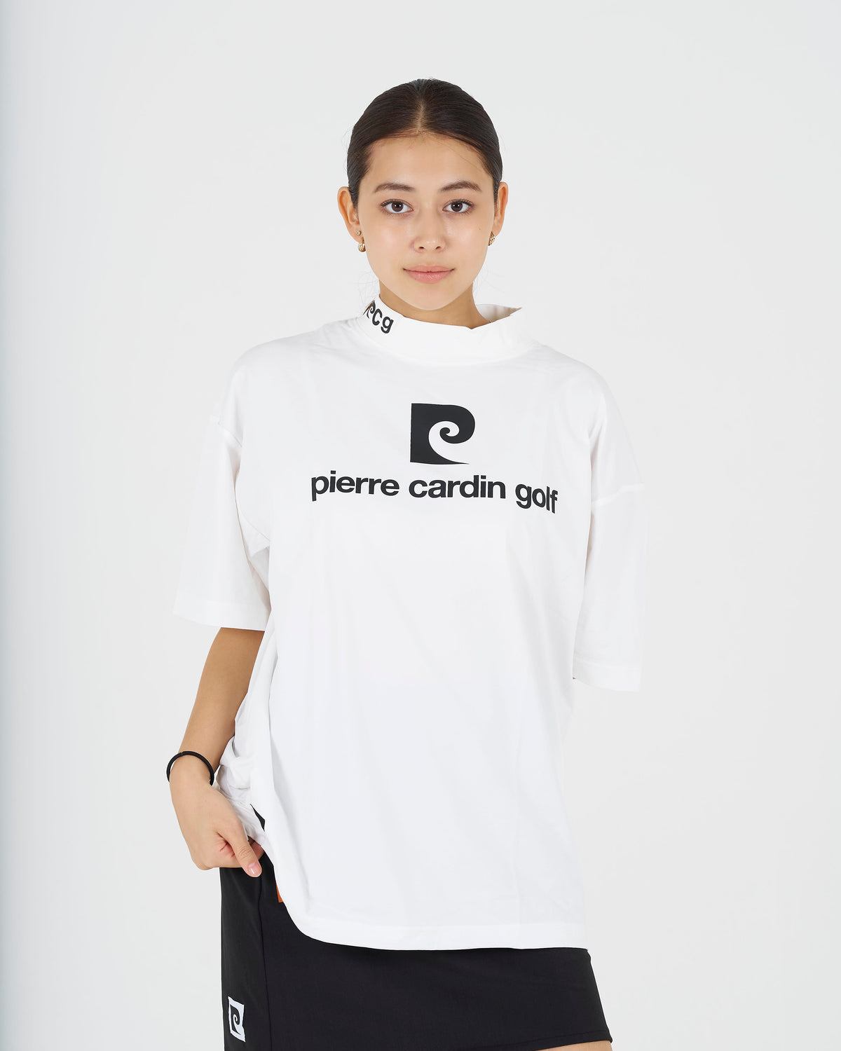 PCG logo short sleeve mock neck｜WHITE