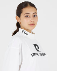 PCG logo short sleeve mock neck｜WHITE