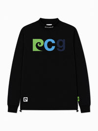 PCG multi logo long sleeve mock neck｜BLACK