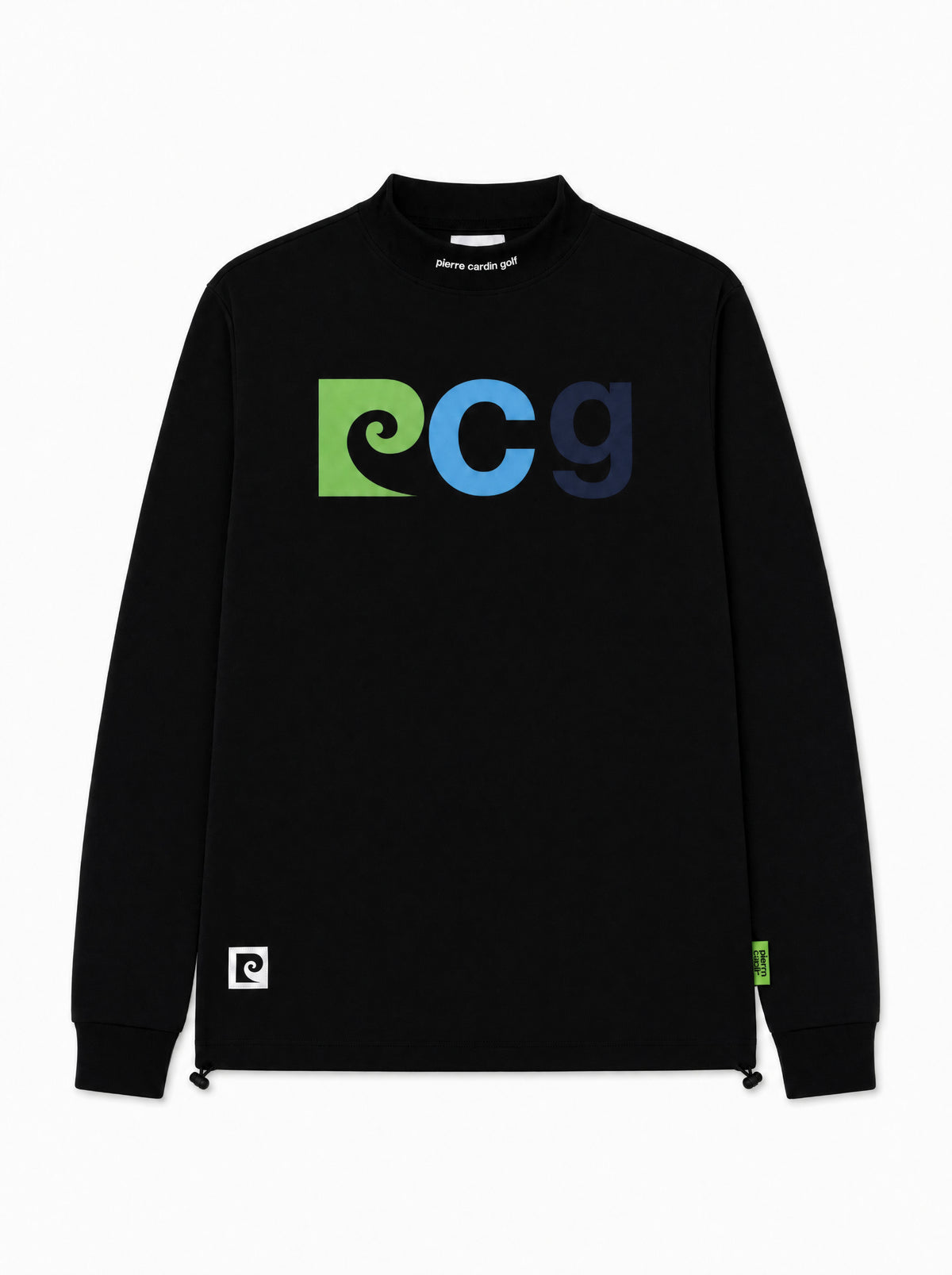 PCG multi logo long sleeve mock neck｜BLACK