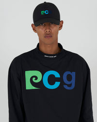 PCG multi logo long sleeve mock neck｜BLACK
