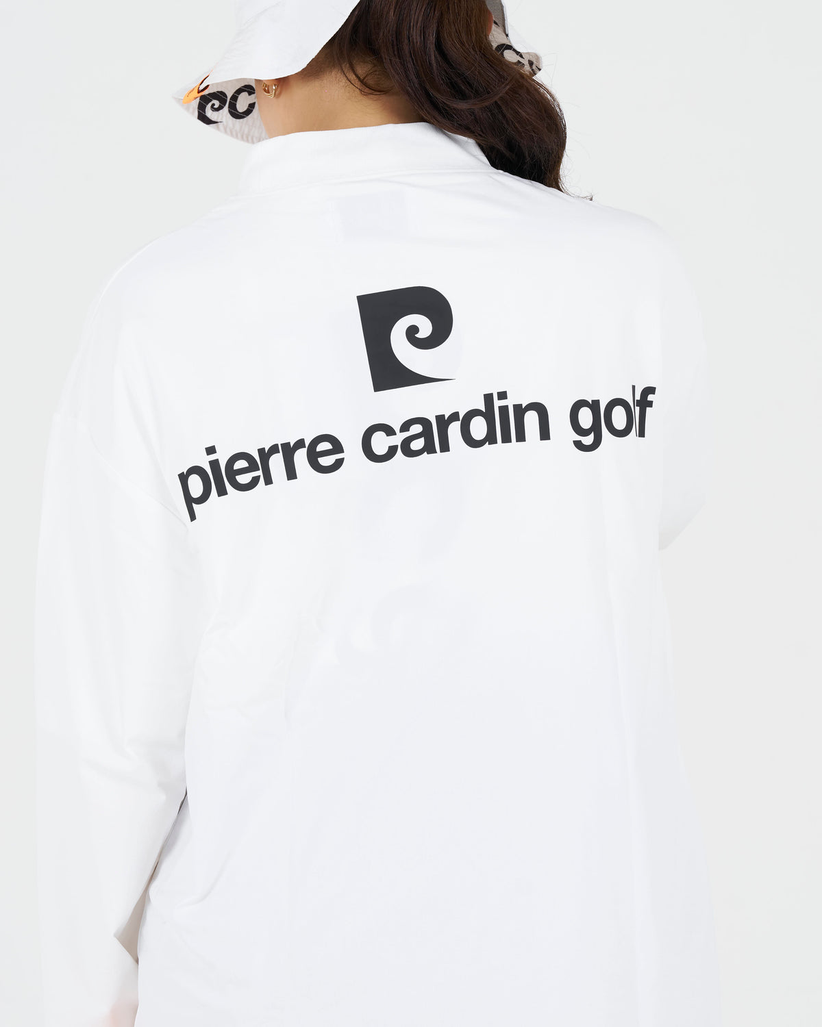 PCG multi logo long sleeve mock neck｜WHITE