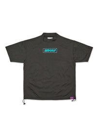 pierre cardin golf ×WIND AND SEA logo short sleeve mock-neck | BLACK