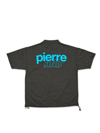 pierre cardin golf ×WIND AND SEA logo short sleeve mock-neck | BLACK