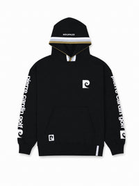 pierre cardin golf × ESTNATION logodesign long sleeve hoodie｜BLACK