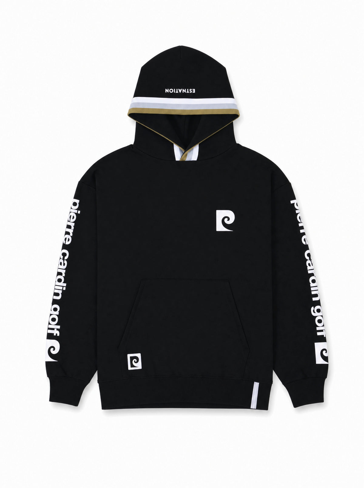 pierre cardin golf × ESTNATION logodesign long sleeve hoodie｜BLACK