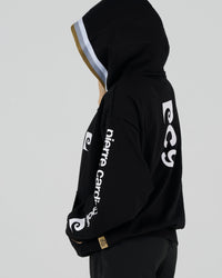 pierre cardin golf × ESTNATION logodesign long sleeve hoodie｜BLACK