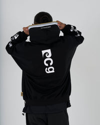 pierre cardin golf × ESTNATION logodesign long sleeve hoodie｜BLACK