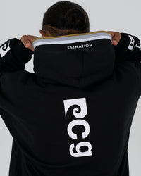 pierre cardin golf × ESTNATION logodesign long sleeve hoodie｜BLACK