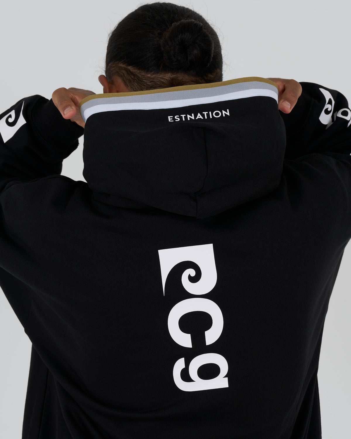 pierre cardin golf × ESTNATION logodesign long sleeve hoodie｜BLACK