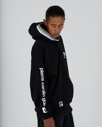 pierre cardin golf × ESTNATION logodesign long sleeve hoodie｜BLACK