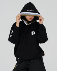 pierre cardin golf × ESTNATION logodesign long sleeve hoodie｜BLACK