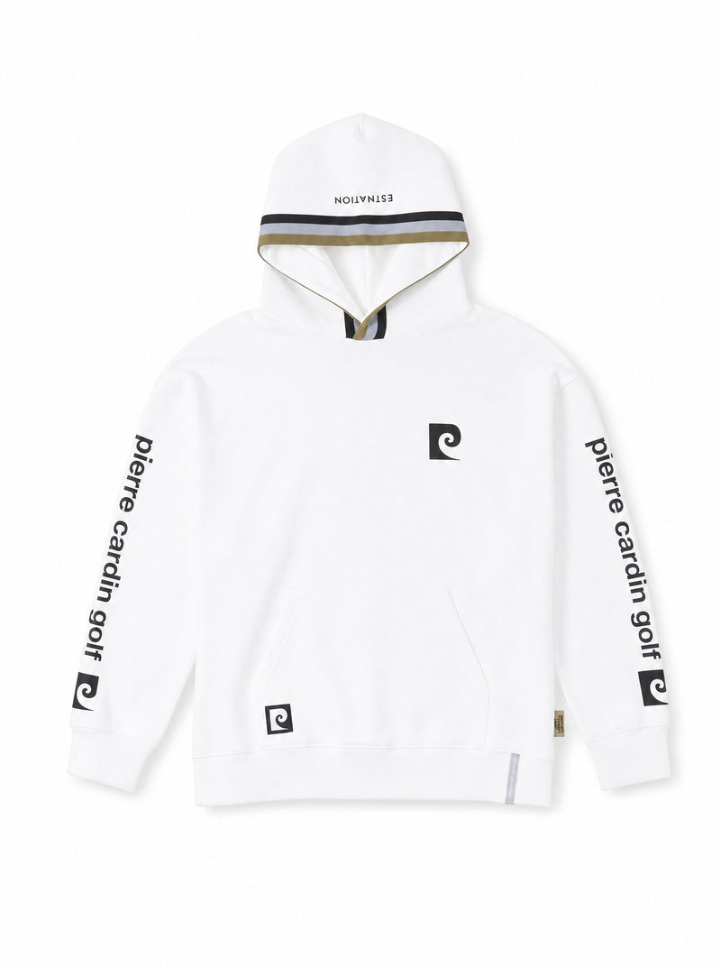 pierre cardin golf × ESTNATION logodesign long sleeve hoodie｜WHITE