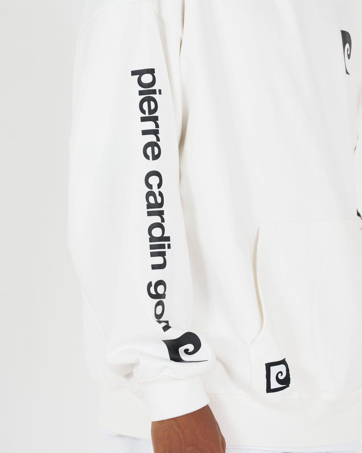 pierre cardin golf × ESTNATION logodesign long sleeve hoodie｜WHITE