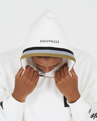 pierre cardin golf × ESTNATION logodesign long sleeve hoodie｜WHITE