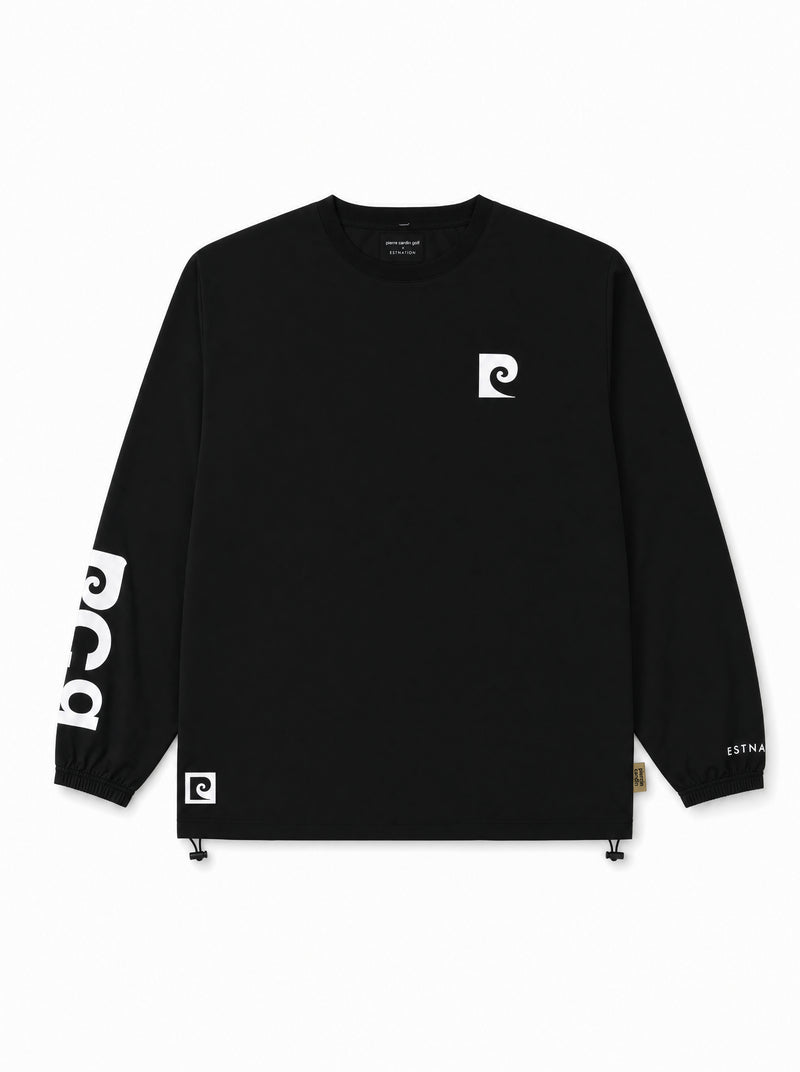 pierre cardin golf × ESTNATION logodesign long sleeve piste｜BLACK