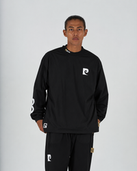 pierre cardin golf × ESTNATION logodesign long sleeve piste｜BLACK