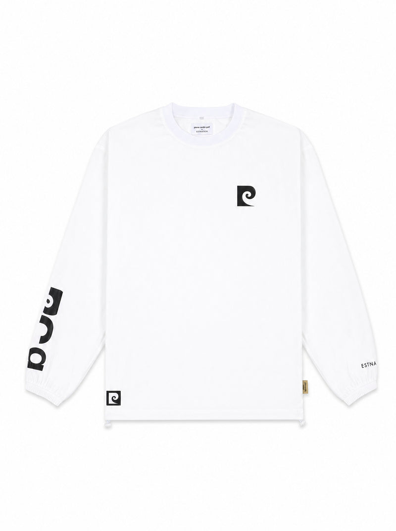 pierre cardin golf × ESTNATION logodesign long sleeve piste｜WHITE