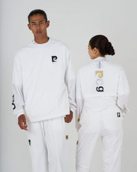 pierre cardin golf × ESTNATION logodesign long sleeve piste｜WHITE