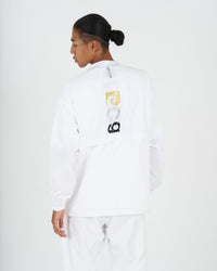 pierre cardin golf × ESTNATION logodesign long sleeve piste｜WHITE