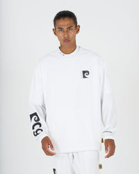pierre cardin golf × ESTNATION logodesign long sleeve piste｜WHITE