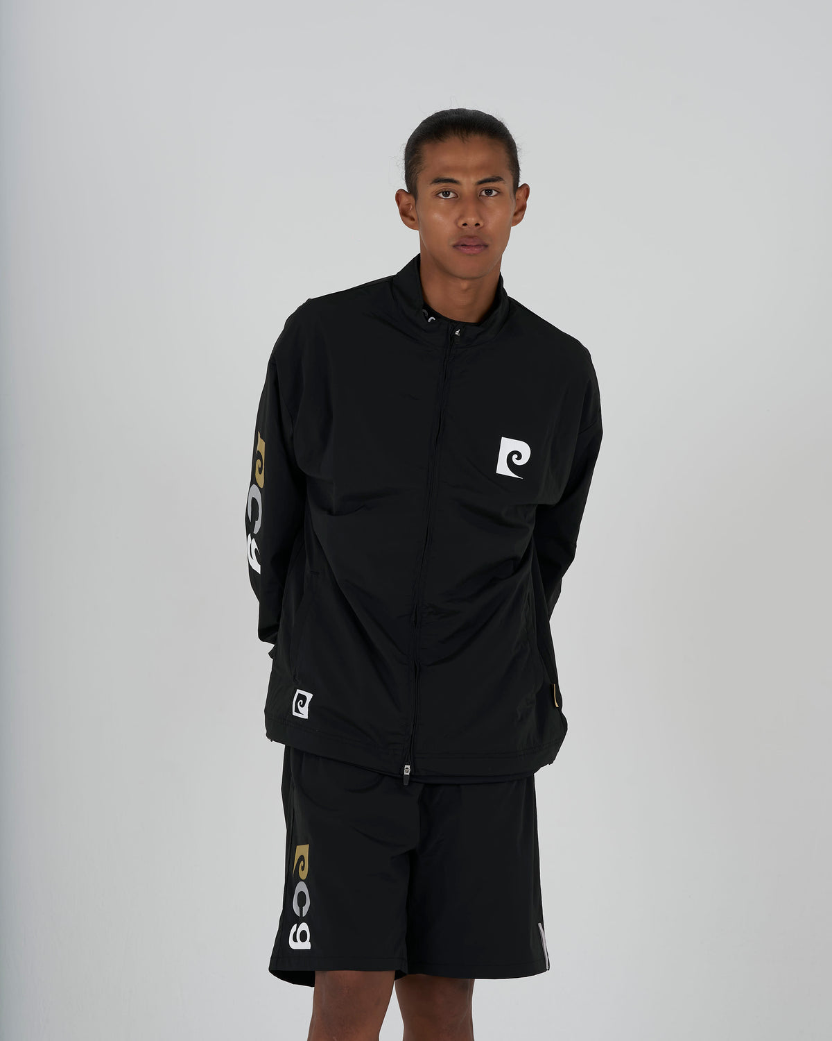pierre cardin golf × ESTNATION logodesign long sleeve zip blouson｜BLACK