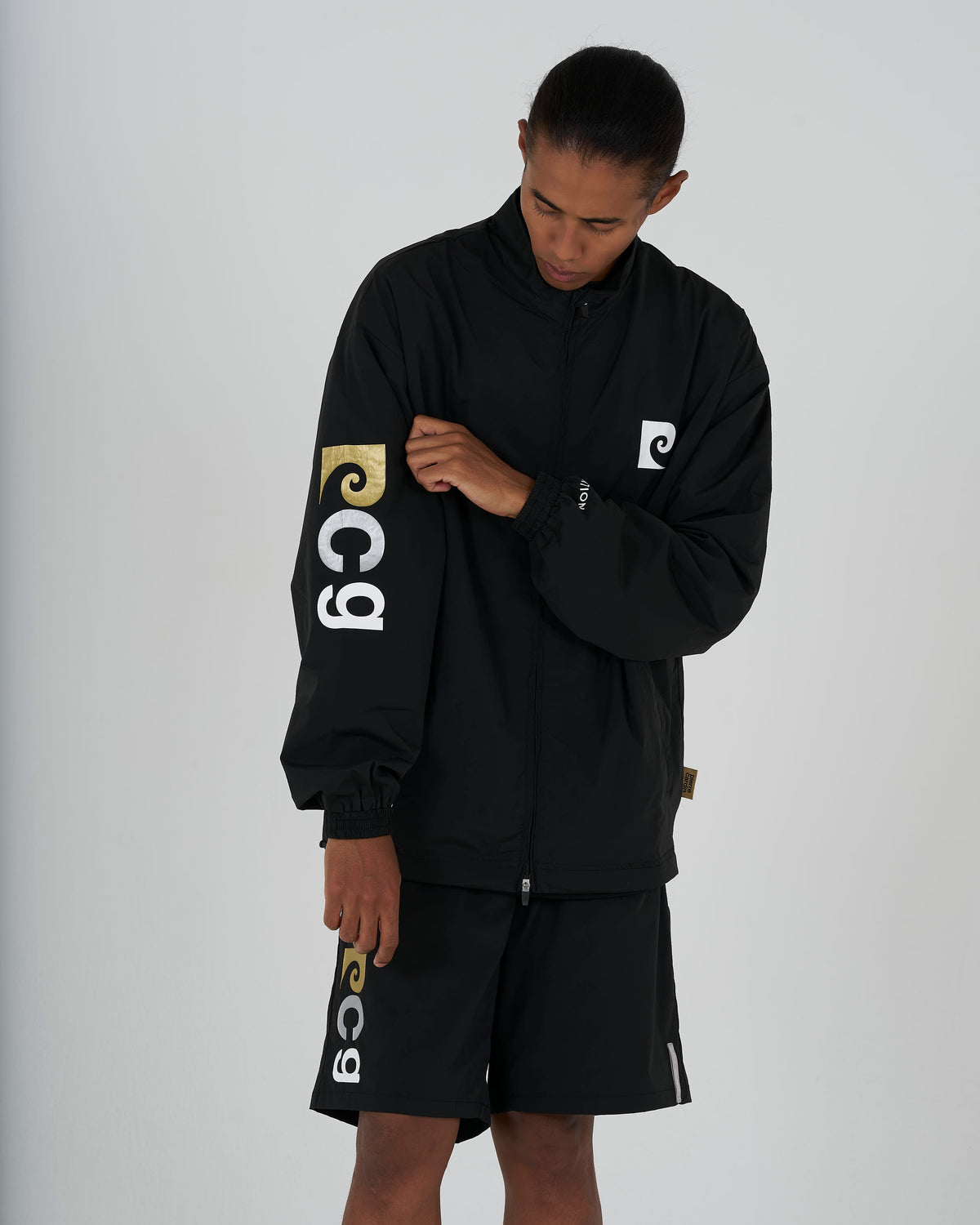 pierre cardin golf × ESTNATION logodesign long sleeve zip blouson｜BLACK