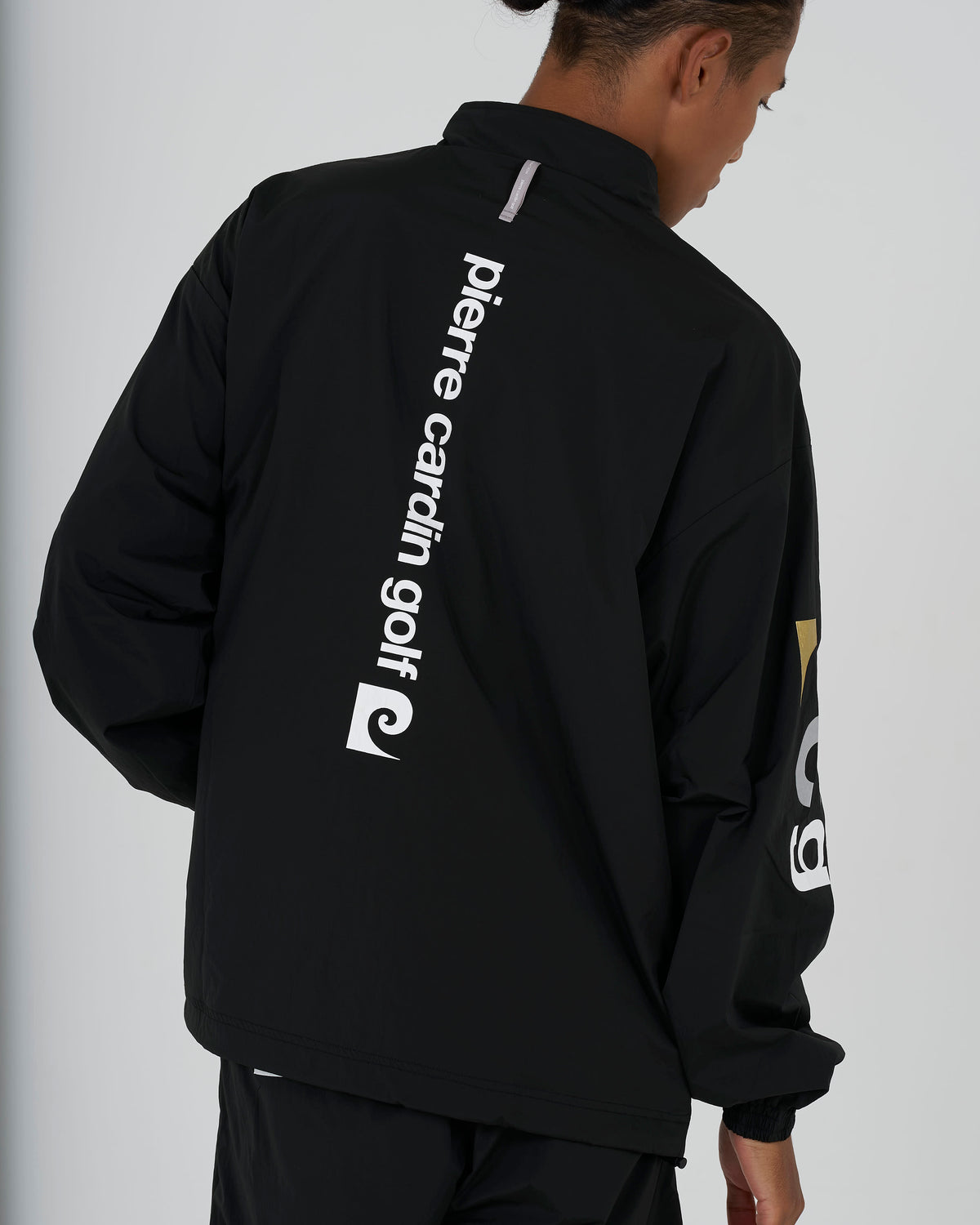 pierre cardin golf × ESTNATION logodesign long sleeve zip blouson｜BLACK