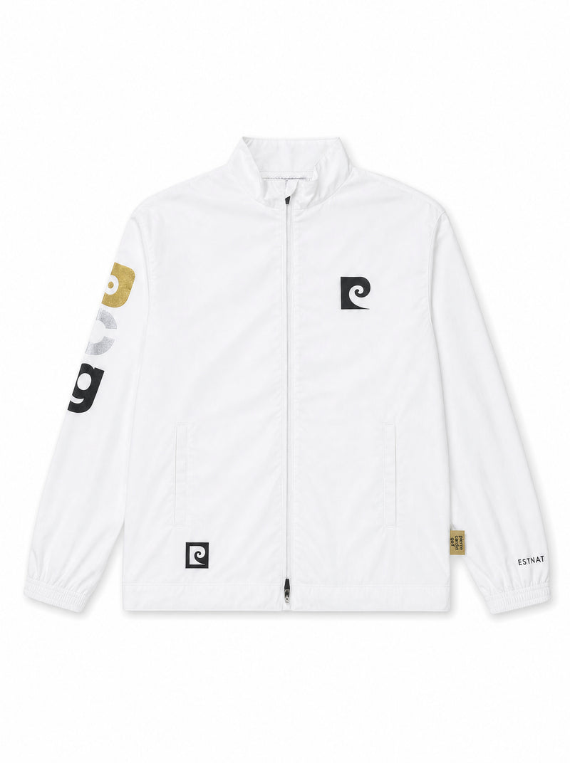 pierre cardin golf × ESTNATION logodesign long sleeve zip blouson｜WHITE
