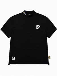 pierre cardin golf × ESTNATION logodesign short sleeve mock neck｜BLACK