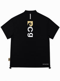 pierre cardin golf × ESTNATION logodesign short sleeve mock neck｜BLACK