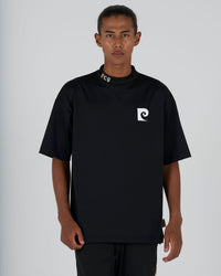 pierre cardin golf × ESTNATION logodesign short sleeve mock neck｜BLACK