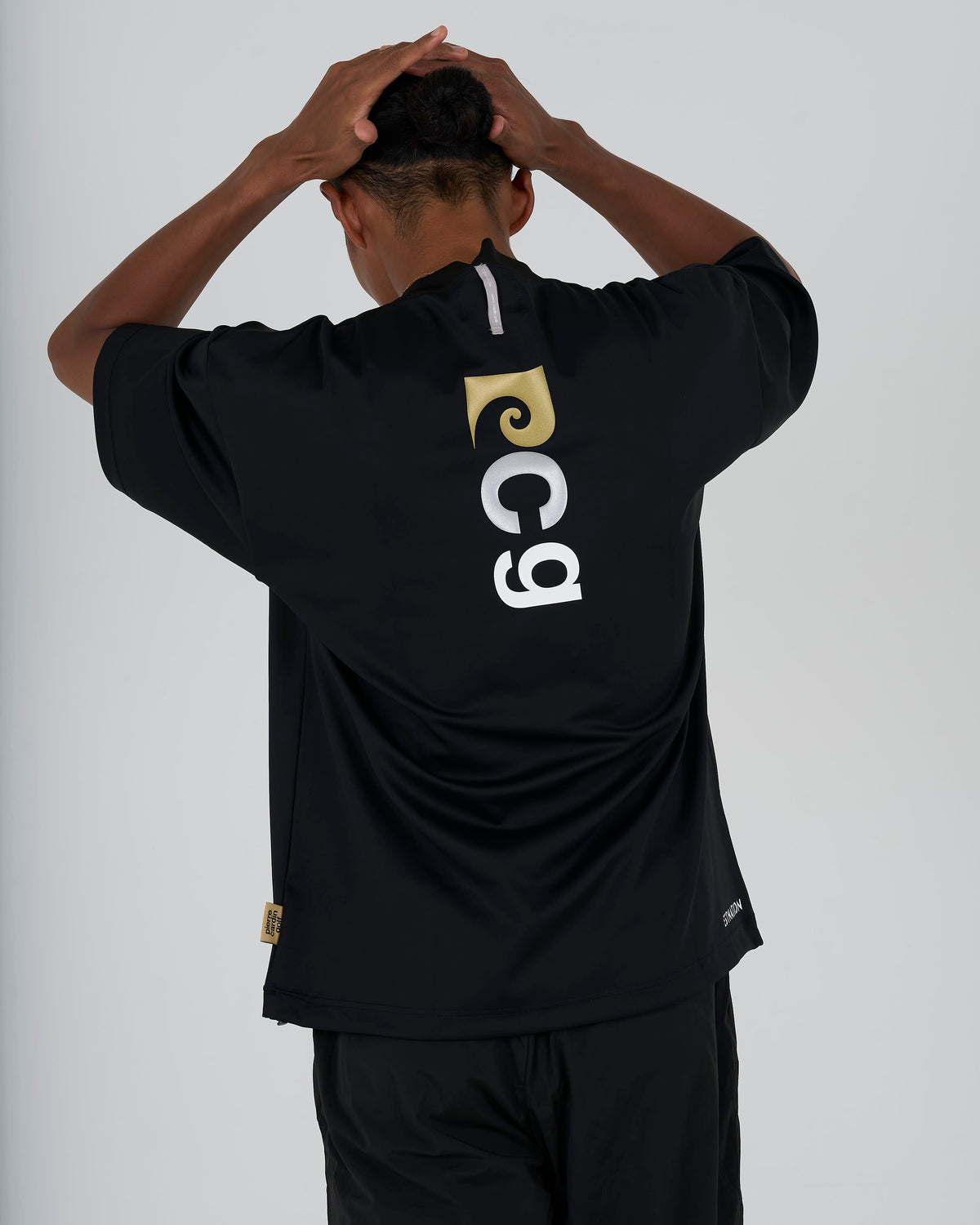 pierre cardin golf × ESTNATION logodesign short sleeve mock neck｜BLACK