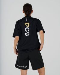 pierre cardin golf × ESTNATION logodesign short sleeve mock neck｜BLACK