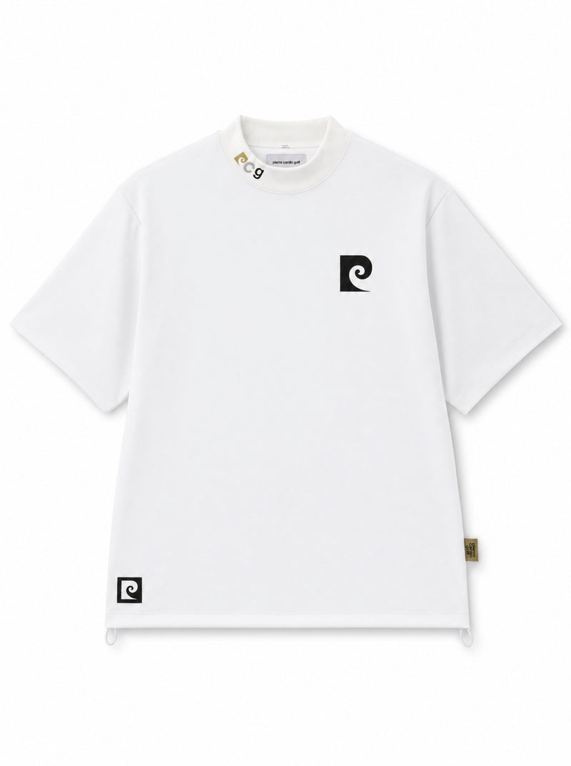 pierre cardin golf × ESTNATION logodesign short sleeve mock neck｜WHITE
