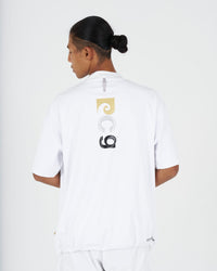 pierre cardin golf × ESTNATION logodesign short sleeve mock neck｜WHITE