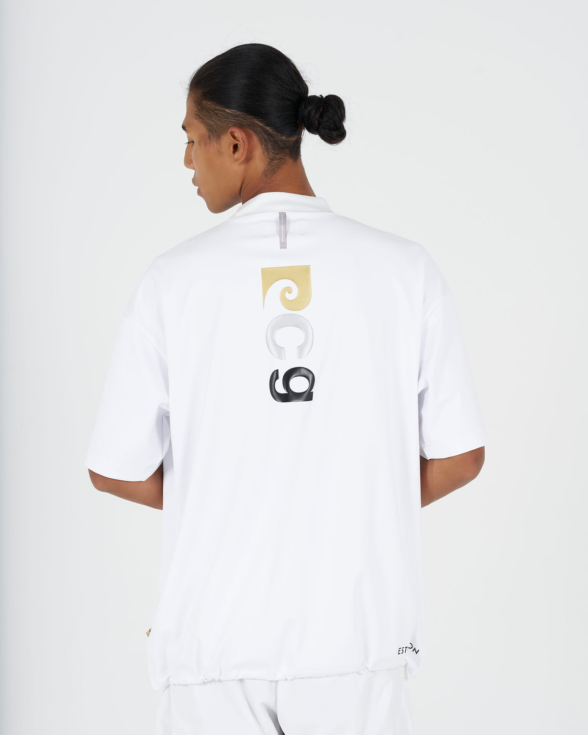pierre cardin golf × ESTNATION logodesign short sleeve mock neck｜WHITE