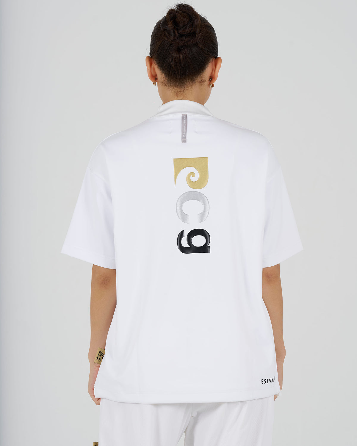 pierre cardin golf × ESTNATION logodesign short sleeve mock neck｜WHITE