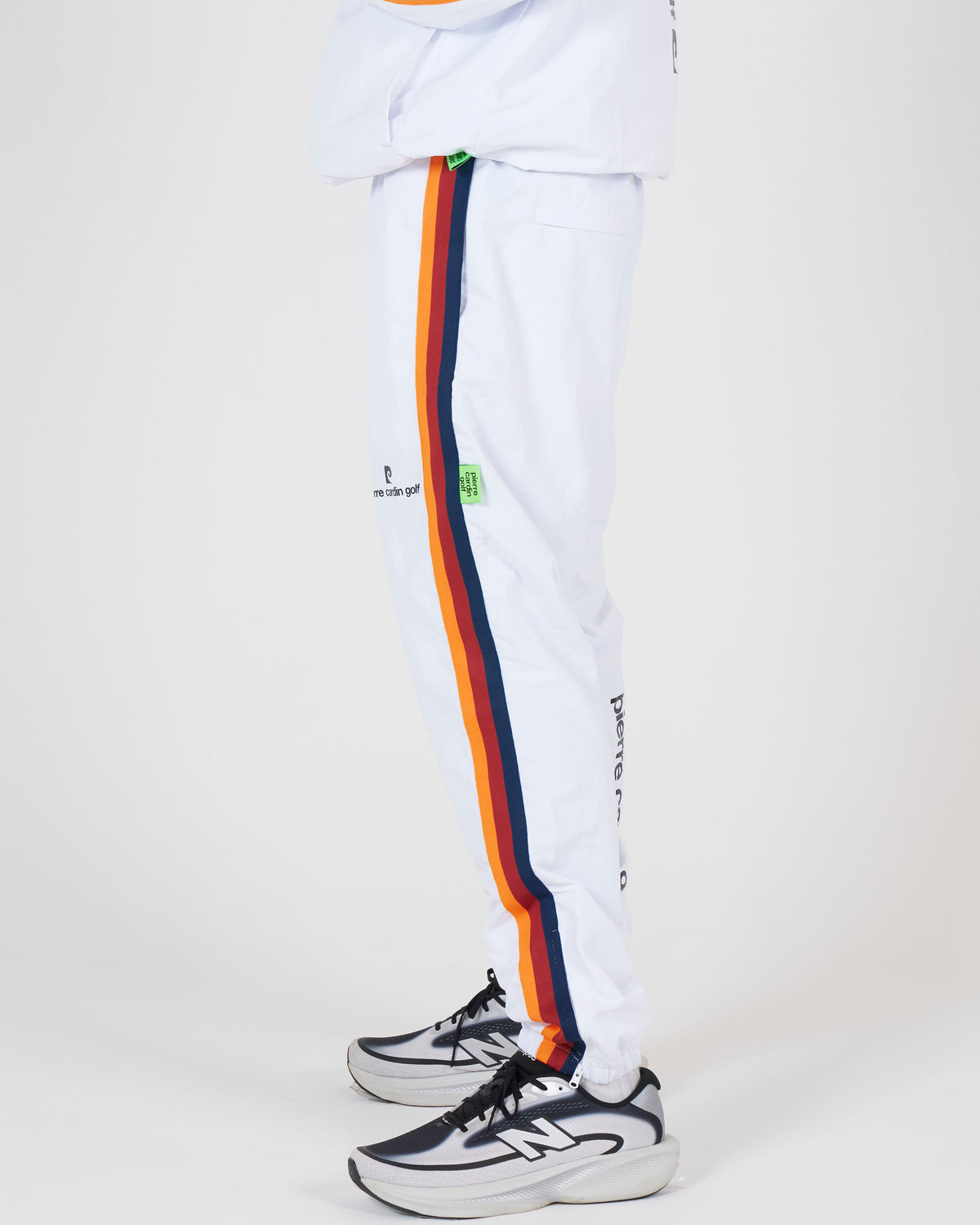 pierre cardin multi line easy long pants｜WHITE