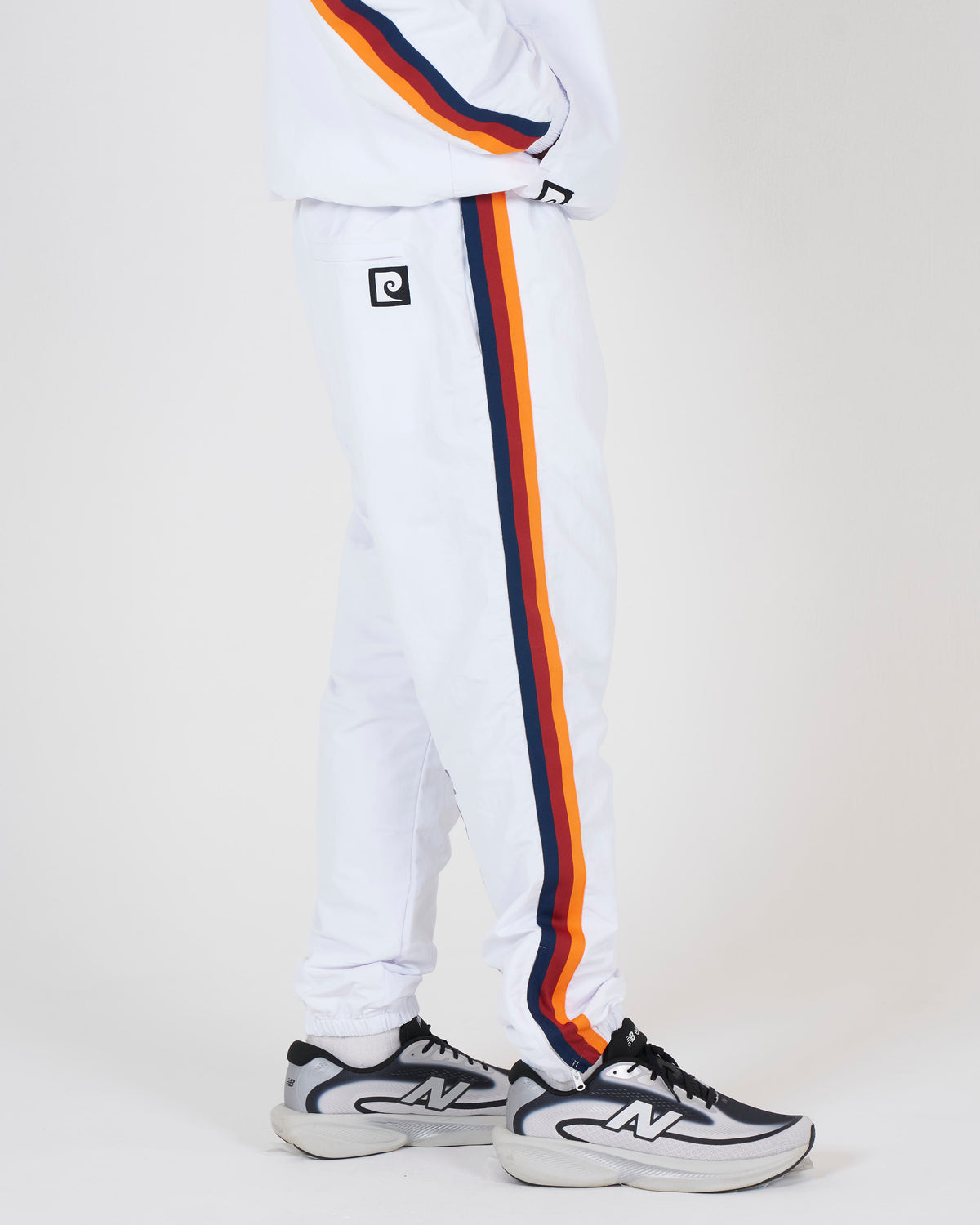 pierre cardin multi line easy long pants｜WHITE