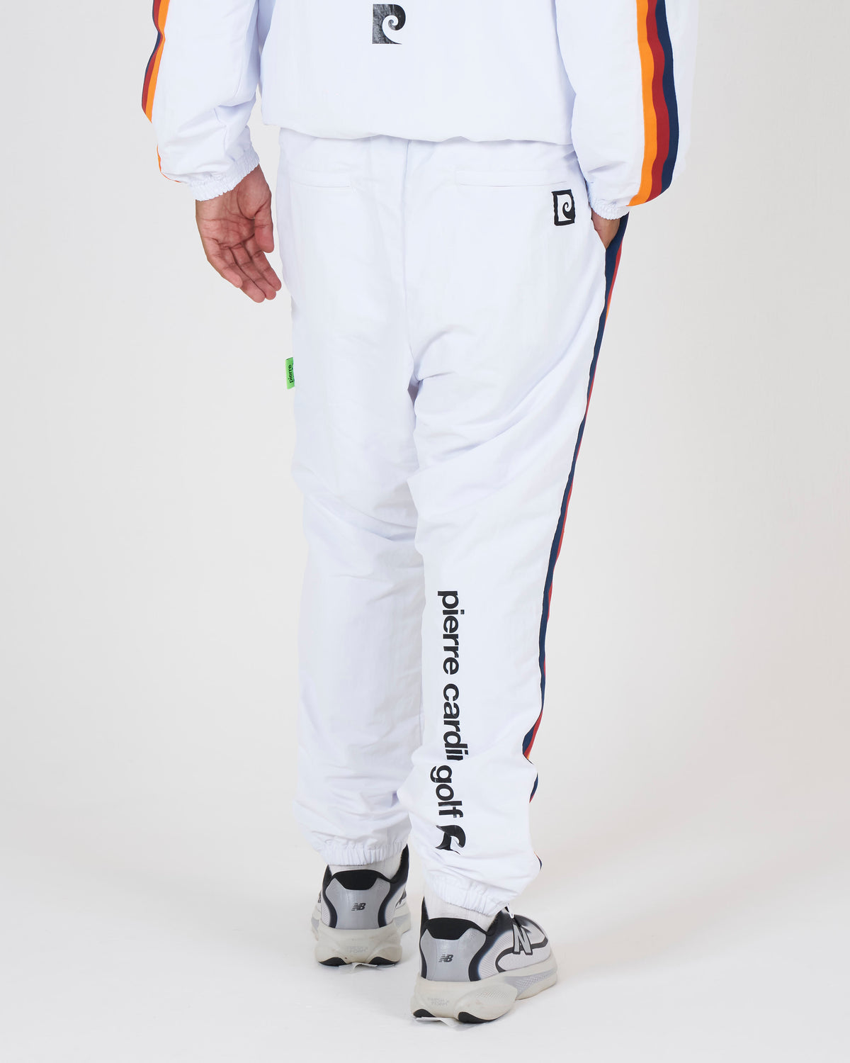 pierre cardin multi line easy long pants｜WHITE