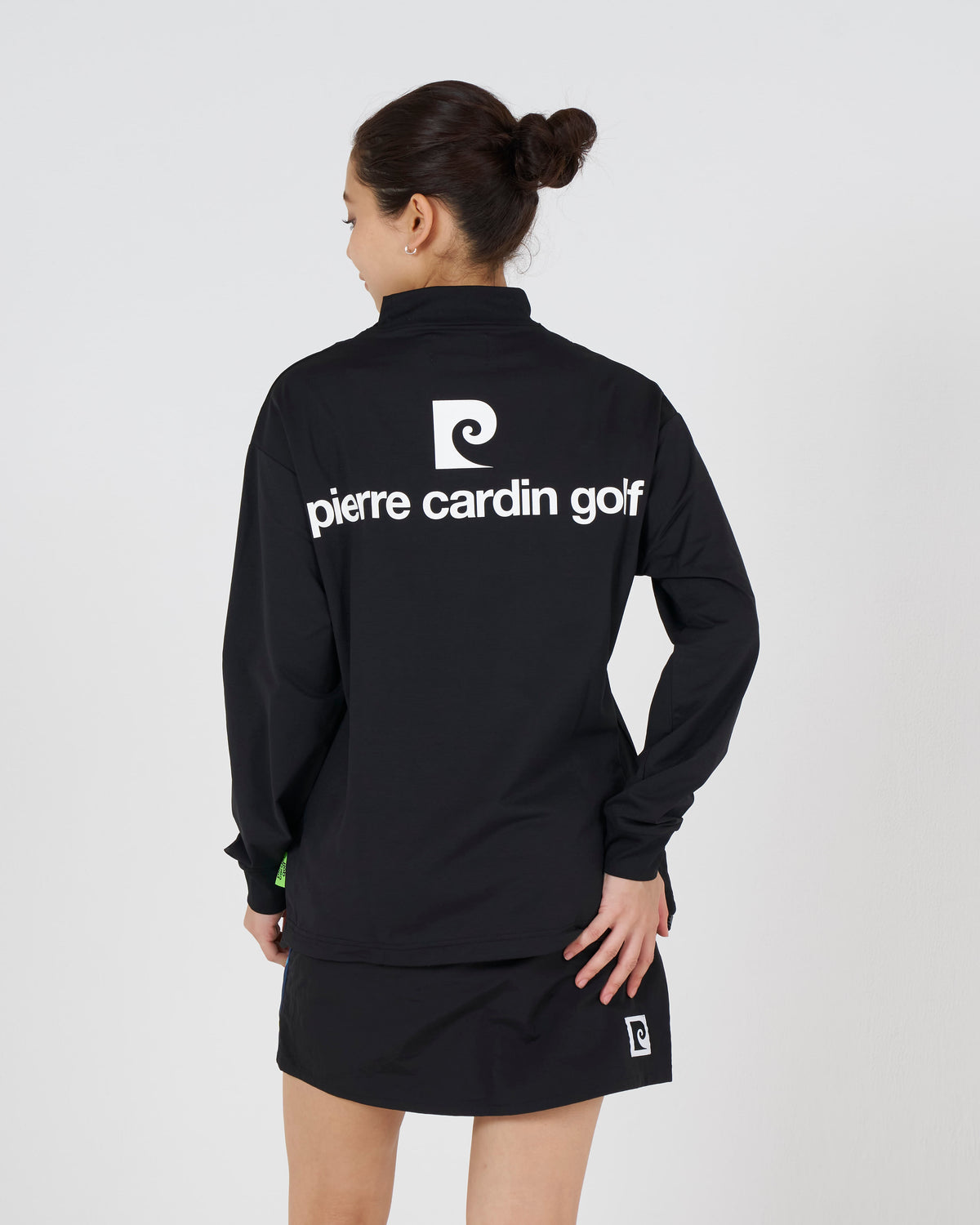 pierre cardin multi line skirt｜BLACK