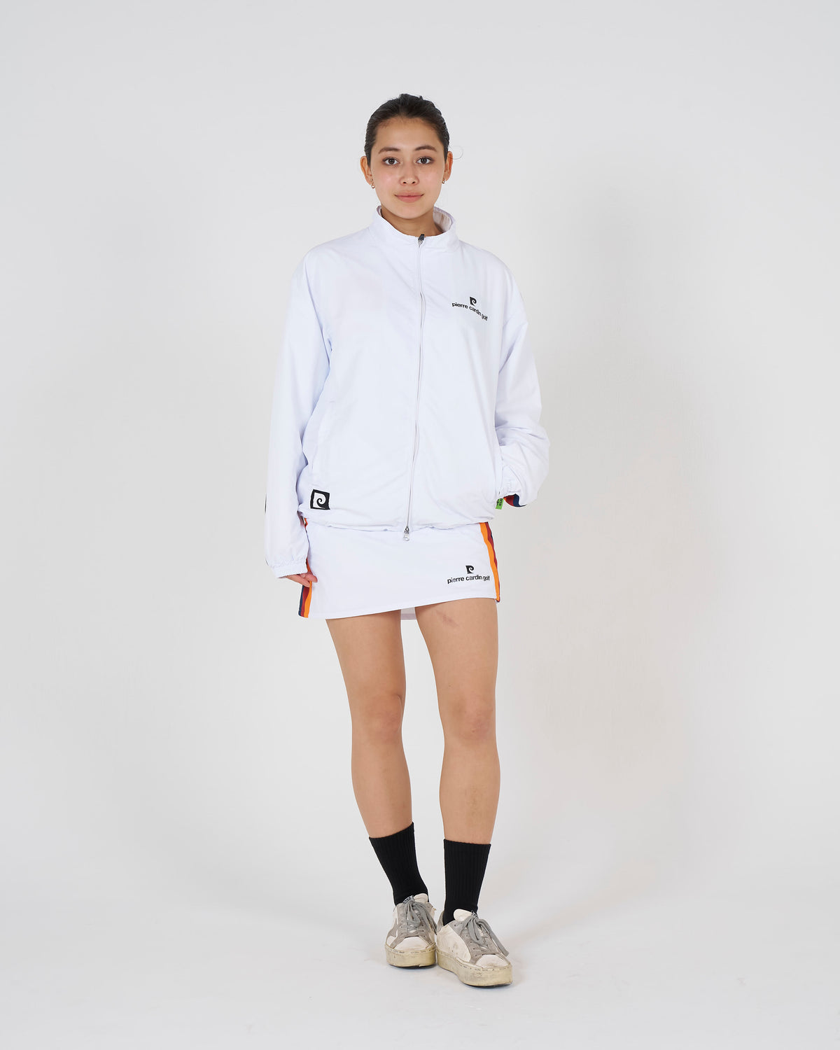 pierre cardin multi line zipup blouson｜WHITE