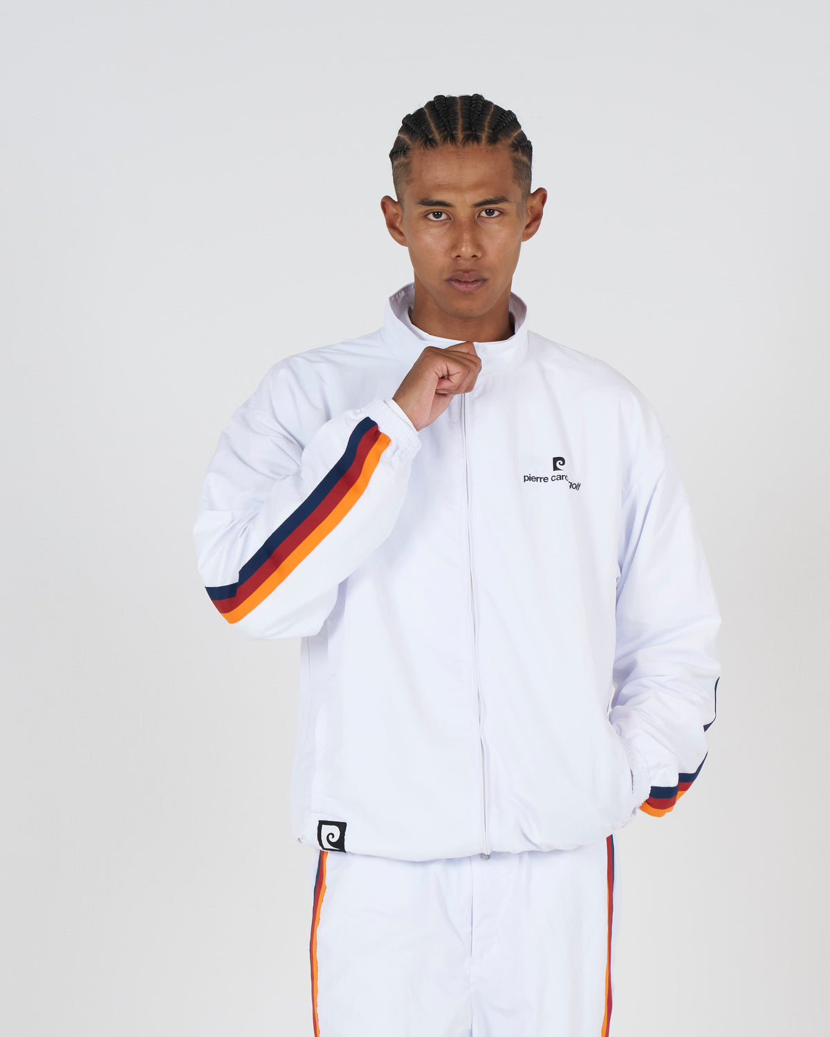 pierre cardin multi line zipup blouson｜WHITE